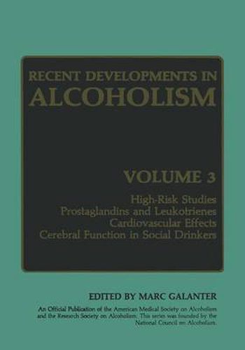 Cover image for Recent Developments in Alcoholism: Volume 3