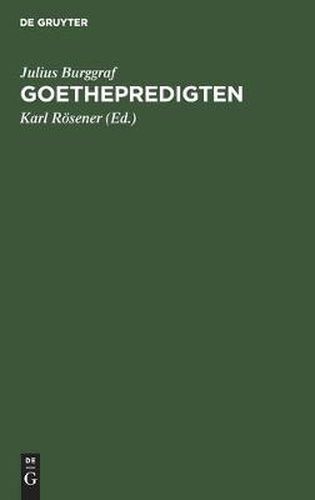 Cover image for Goethepredigten