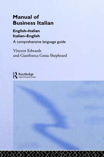 Cover image for Manual of Business Italian: A Comprehensive Language Guide