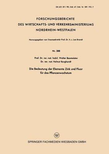 Cover image for Die Bedeutung Der Elemente Zink Und Fluor Fur Das Pflanzenwachstum