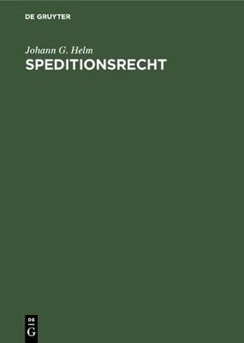 Cover image for Speditionsrecht