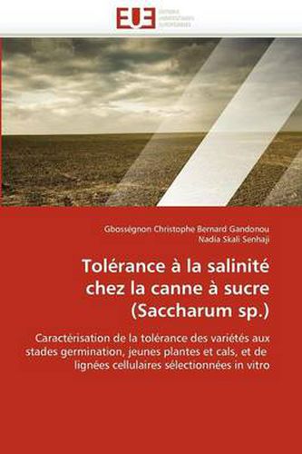 Cover image for Tol Rance La Salinit Chez La Canne Sucre (Saccharum Sp.)