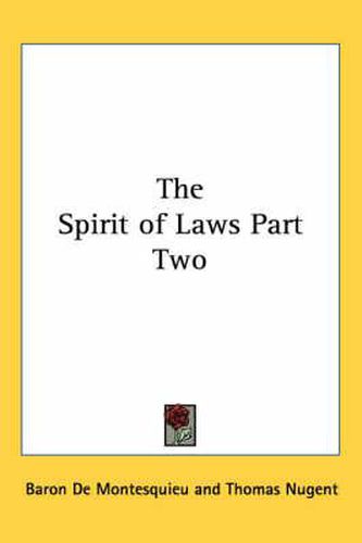 Cover image for The Spirit of Laws Part Two