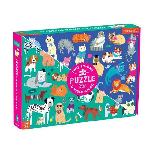 Cover image for Cats And Dogs Double Sided Puzzle 100 Pc