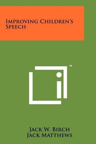 Cover image for Improving Children's Speech