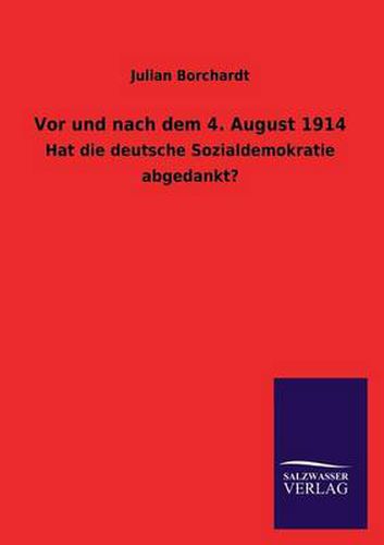 Cover image for Vor und nach dem 4. August 1914