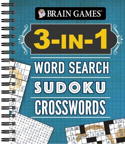 Cover image for Brain Games - 3-In-1: Word Search, Sudoku, Crosswords