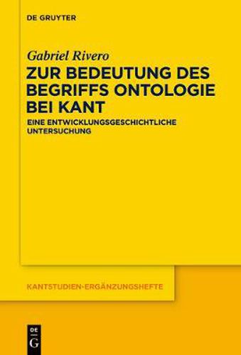 Cover image for Zur Bedeutung des Begriffs Ontologie bei Kant