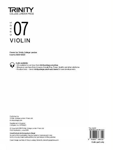 Trinity College London Violin Exam Pieces From 2020: Grade 7 (part only)