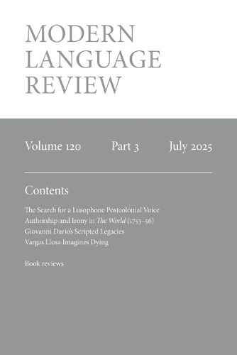 Cover image for Modern Language Review (120.3) July 2025