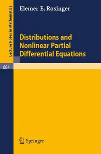 Cover image for Distributions and Nonlinear Partial Differential Equations