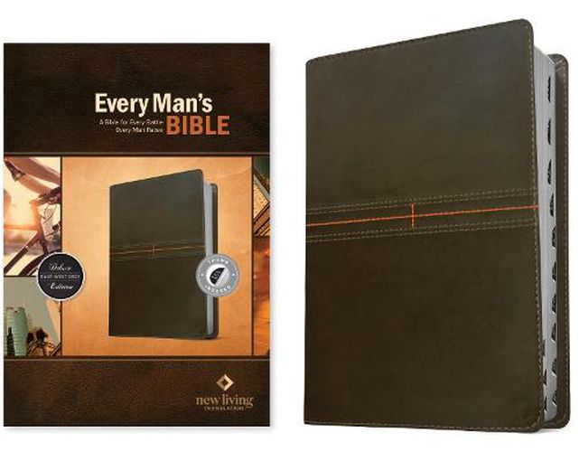 NLT Every Man's Bible, LeatherLike, East-West Grey, Indexed