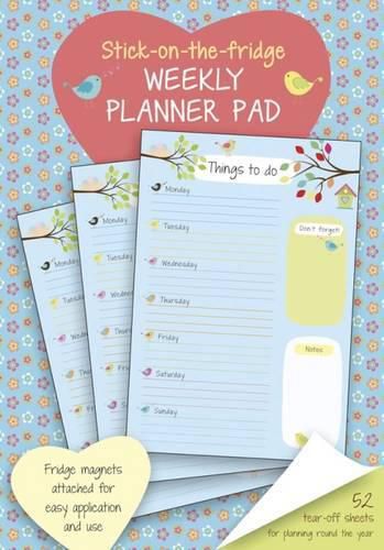 Cover image for Stick-on-the-fridge Weekly Planner Pad: Cute Birdies