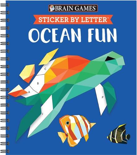 Cover image for Brain Games - Sticker by Letter: Ocean Fun (Sticker Puzzles - Kids Activity Book)