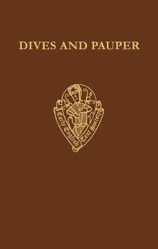 Cover image for Dives and Pauper Text vol I