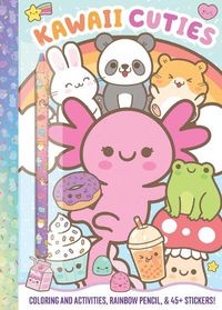 Cover image for Kawaii Cuties: Coloring Book with Rainbow Pencil