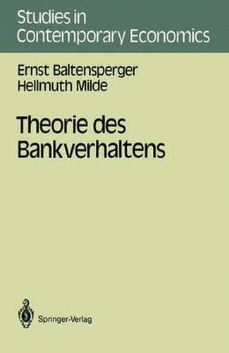 Cover image for Theorie DES Bankverhaltens: Studies in Cont