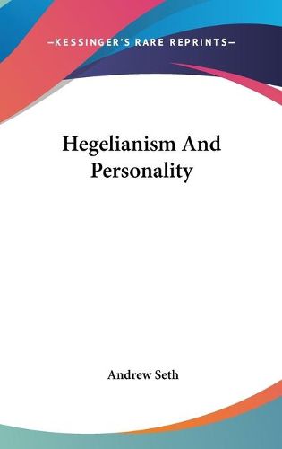 Hegelianism and Personality