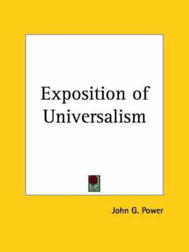 Cover image for Exposition of Universalism (1854)