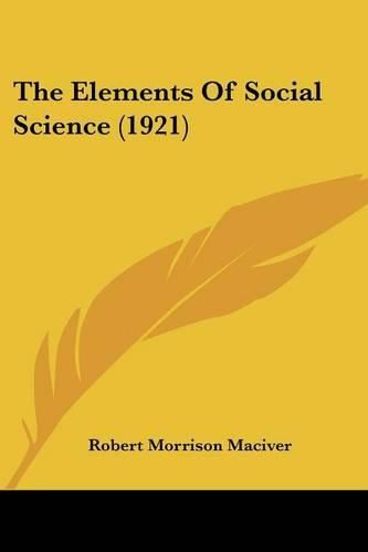 Cover image for The Elements of Social Science (1921)