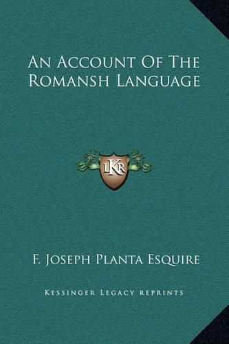 Cover image for An Account of the Romansh Language