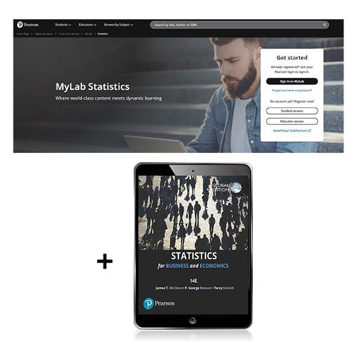Cover image for Statistics for Business & Economics, Global Edition -- MyLab Statistics with Pearson eText (AU)