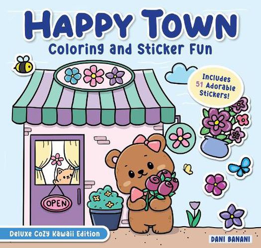 Cover image for Happy Town Coloring and Sticker Fun