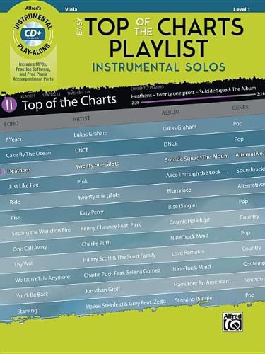 Cover image for Easy Top of the Charts Playlist Instrumental Solos for Strings: Viola, Book & CD