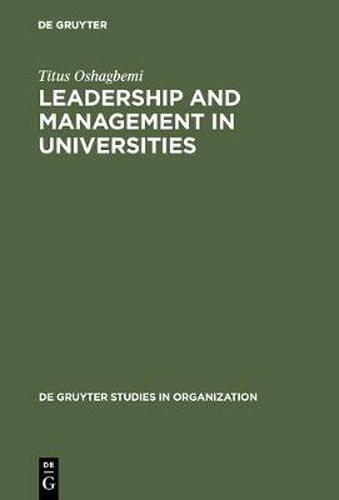 Cover image for Leadership and Management in Universities: Britain and Nigeria
