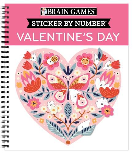 Cover image for Brain Games - Sticker by Number: Valentine's Day