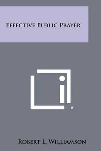 Cover image for Effective Public Prayer