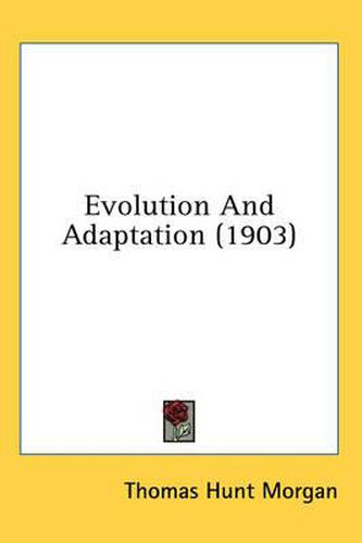 Cover image for Evolution and Adaptation (1903)