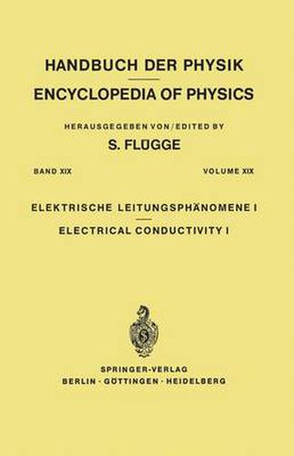 Cover image for Electrical Conductivity I / Elektrische Leitungsphanomene I