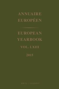 Cover image for European Yearbook / Annuaire Europeen, Volume 63 (2015)