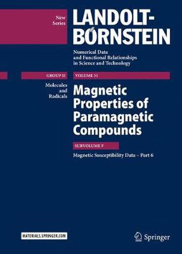 Magnetic Properties of Paramagnetic Compounds: Magnetic Susceptibility Data - Part 6