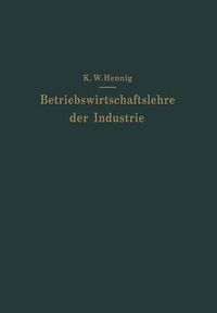 Cover image for Betriebswirtschaftslehre Der Industrie