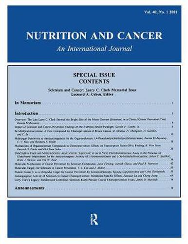 Cover image for Nutrition and Cancer: An International Journal