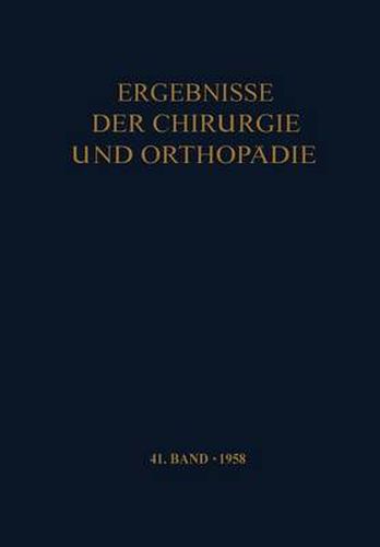 Cover image for Ergebnisse der Chirurgie und Orthopadie