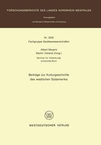 Cover image for Beitreage Zur Kulturgeschichte Des Westlichen Seudamerika