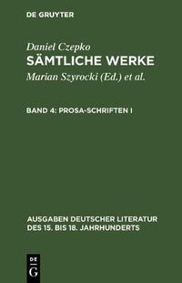 Cover image for Samtliche Werke, Band 4, Prosa-Schriften I