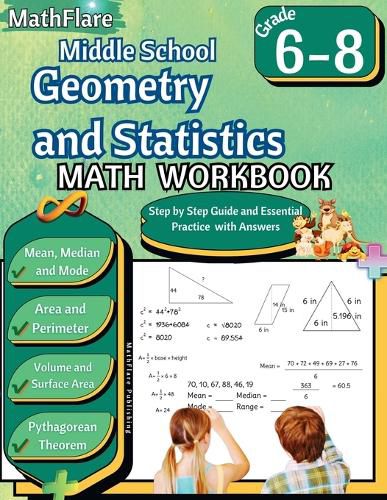 Cover image for Middle School Geometry and Statistics Workbook 6th to 8th Grade
