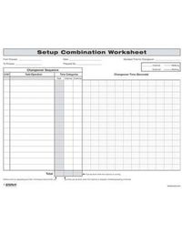 Cover image for Quick Changeover: Setup Combination Worksheet: Setup Combination Worksheet