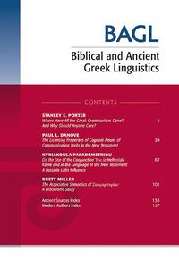 Cover image for Biblical and Ancient Greek Linguistics, Volume 9