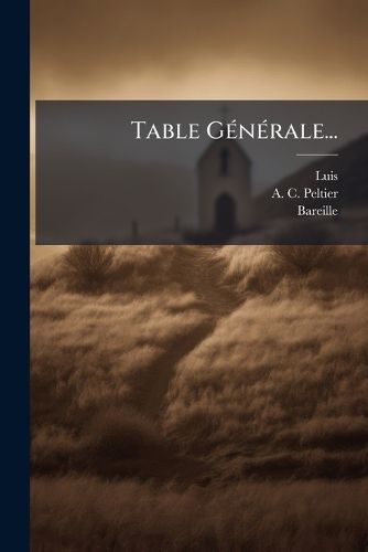 Cover image for Table Generale...