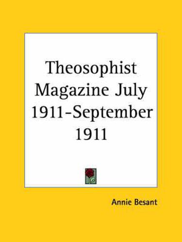 Cover image for Theosophist Magazine (July 1911-September 1911)