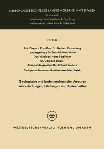 Geologische Und Bodenmechanische Ursachen Von Rutschungen, Gleitungen Und Bodenfliessen