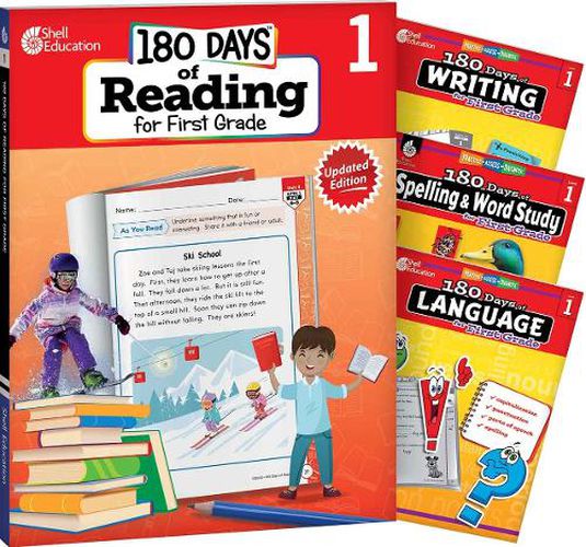 Cover image for 180 Days (TM): Reading 2nd Ed, Writing, Spelling, & Language Grade 1: 4-Book Set