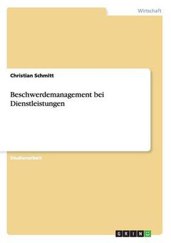 Cover image for Beschwerdemanagement bei Dienstleistungen