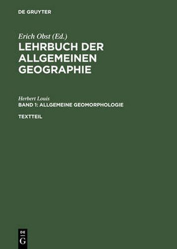 Allgemeine Geomorphologie: Textteil Und Gesonderter Bilderteil