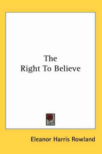 Cover image for The Right to Believe